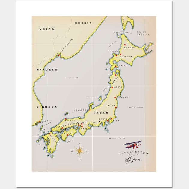 Japan map Wall Art by nickemporium1